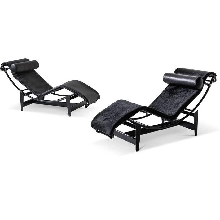 Sessel Cassina LC4 Chaise longue à reglage continu - Noire