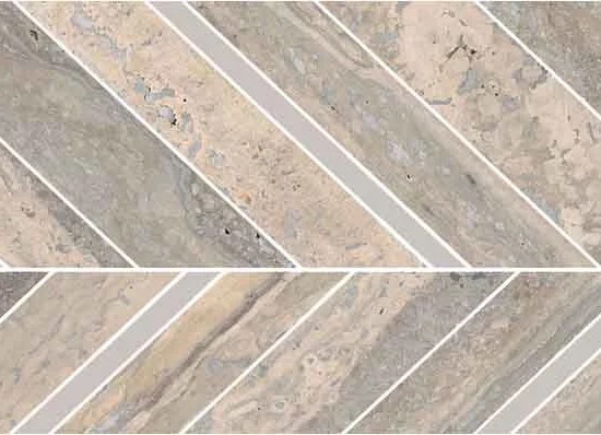 Marazzi Mystone Travertino Silver Mosaico Freccia M9Q6