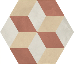 Marca Corona Terra.Art Cubo Tramonto/Crema Esagona I423