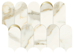 Marca Corona Scult. Calacatta Oro Fino Tess. Arco Oro Ref. J590