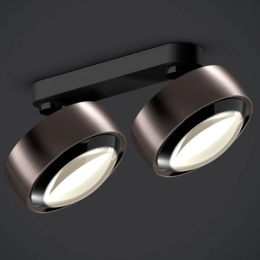 Più alto doppio - Deckenlampe mattschwarze Basis und glänzend schwarze lens