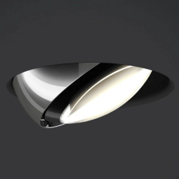 Più piano pure - Lampada da soffitto lente nera lucida e tubo nero opaco