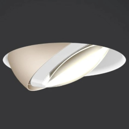 Più piano pure - Lampada da soffitto lente bianca lucida e tubo bianco opaco
