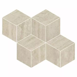 Refin Prestigio Travertino Beige Lucido Mosaico Cube R.  OO30