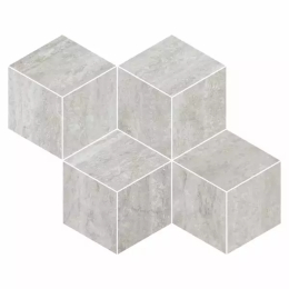 Refin Prestigio Travertino Grigio Lucido Mosaico Cube R.  OO32